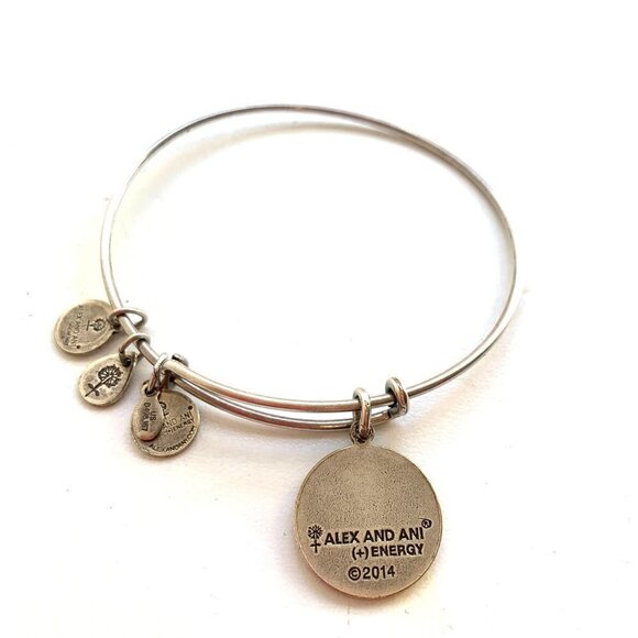 Alex and Ani Path of Life Charm Bracelet Silver Finish - Expands 2"- 3.5" - Picture 2 of 2